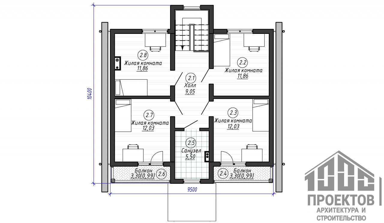 Проект каркасного дома к2 | Проекты домов и коттеджей