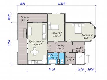 Проект каркасного дома 2-90-1