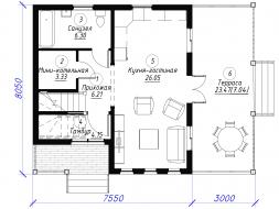 Проект каркасного дома к9