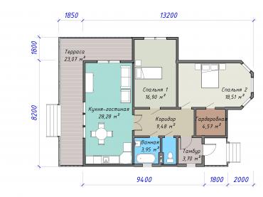 Проект каркасного дома 2-90-1