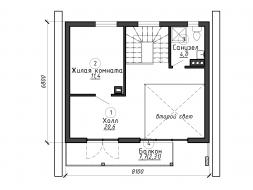 Проект каркасного дома к47