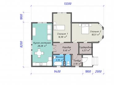 Проект каркасного дома 2-90-1